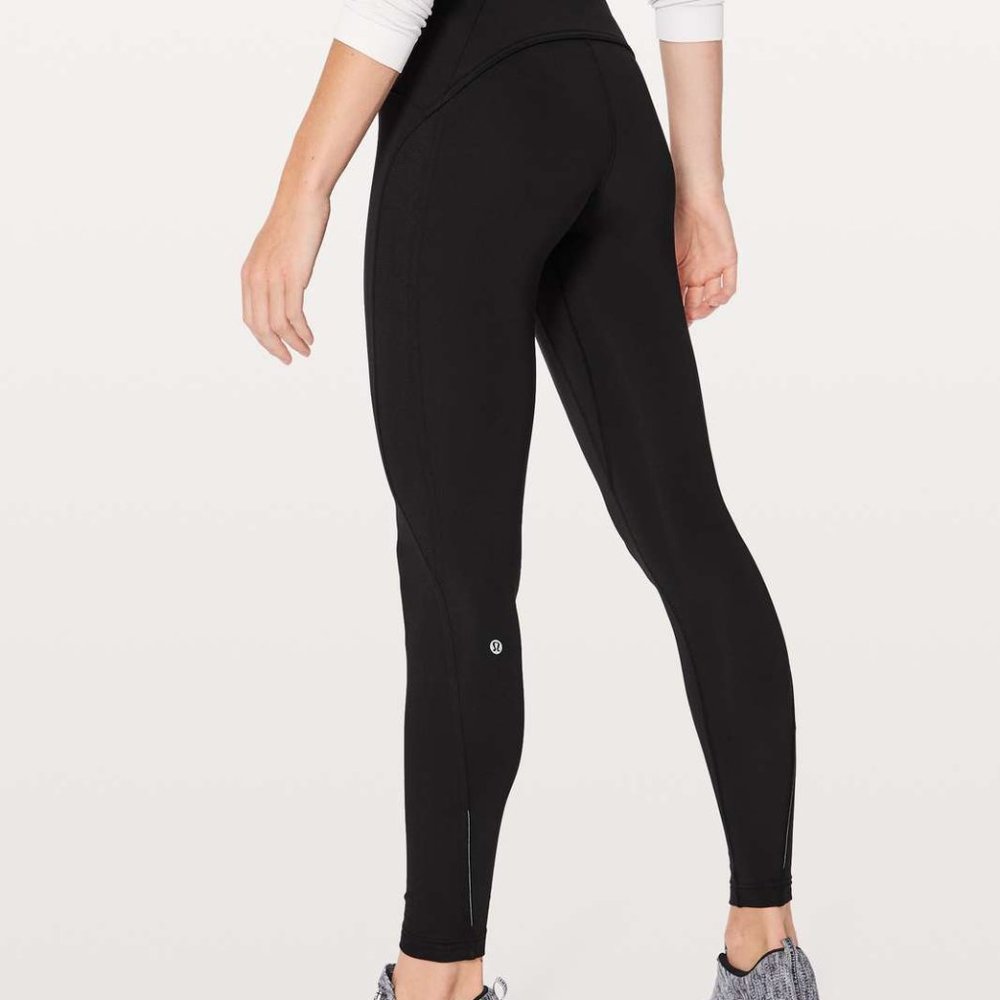 Lululemon Sz 6 Fast as Fleece 28" Black Tights Leggings